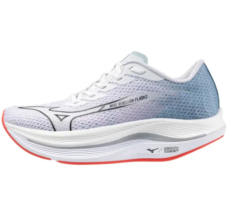 Mizuno Women's Wave Rebellion Flash 2 Running Shoes White/Black/Grey Mist-1